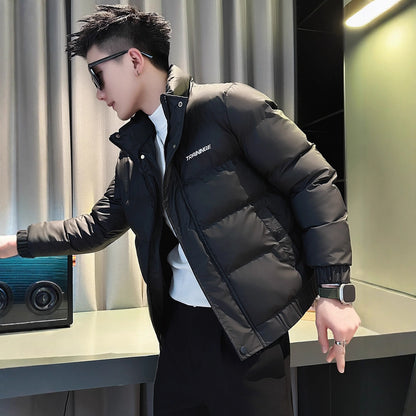 Casual Fashion Men's Short Down  Trendy Street Style Cotton Coat, High-End Lightweight Outerwear