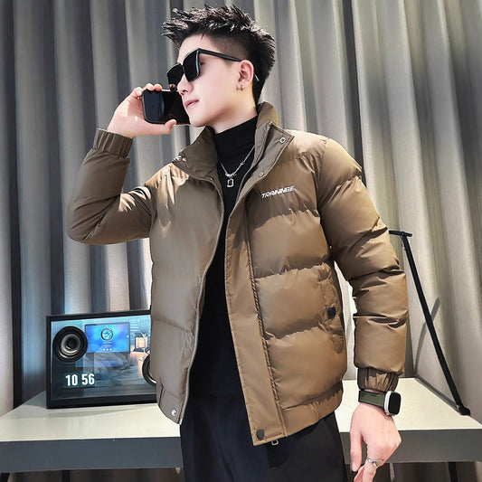 Casual Fashion Men's Short Down  Trendy Street Style Cotton Coat, High-End Lightweight Outerwear