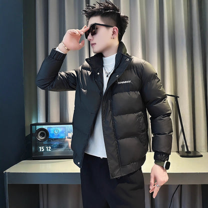 Casual Fashion Men's Short Down  Trendy Street Style Cotton Coat, High-End Lightweight Outerwear