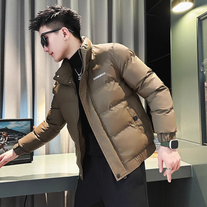 Casual Fashion Men's Short Down  Trendy Street Style Cotton Coat, High-End Lightweight Outerwear