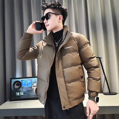 Casual Fashion Men's Short Down  Trendy Street Style Cotton Coat, High-End Lightweight Outerwear