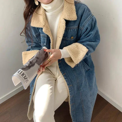 Slim Thick Warm Denim Cotton Jacket