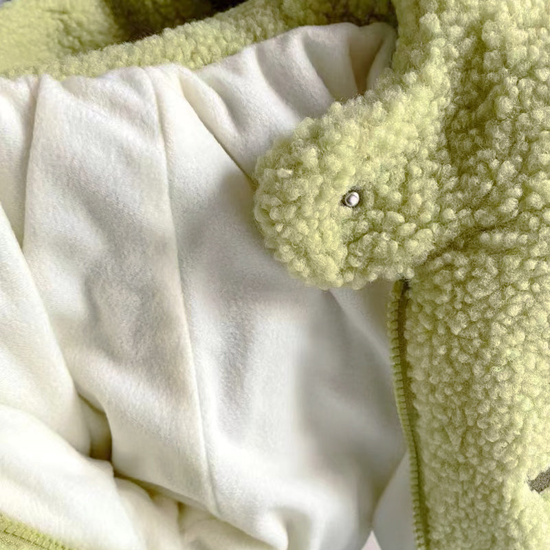 Kids Polar Fleece Coats Children Cartoon Dinosaur Outerwear Boy Warm Fleece Jacket Baby Girls Winter Coat for Boy Clothing