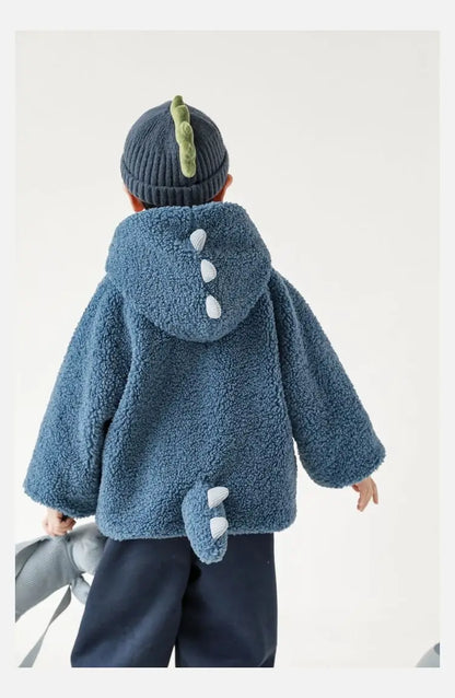 Kids Polar Fleece Coats Children Cartoon Dinosaur Outerwear Boy Warm Fleece Jacket Baby Girls Winter Coat for Boy Clothing