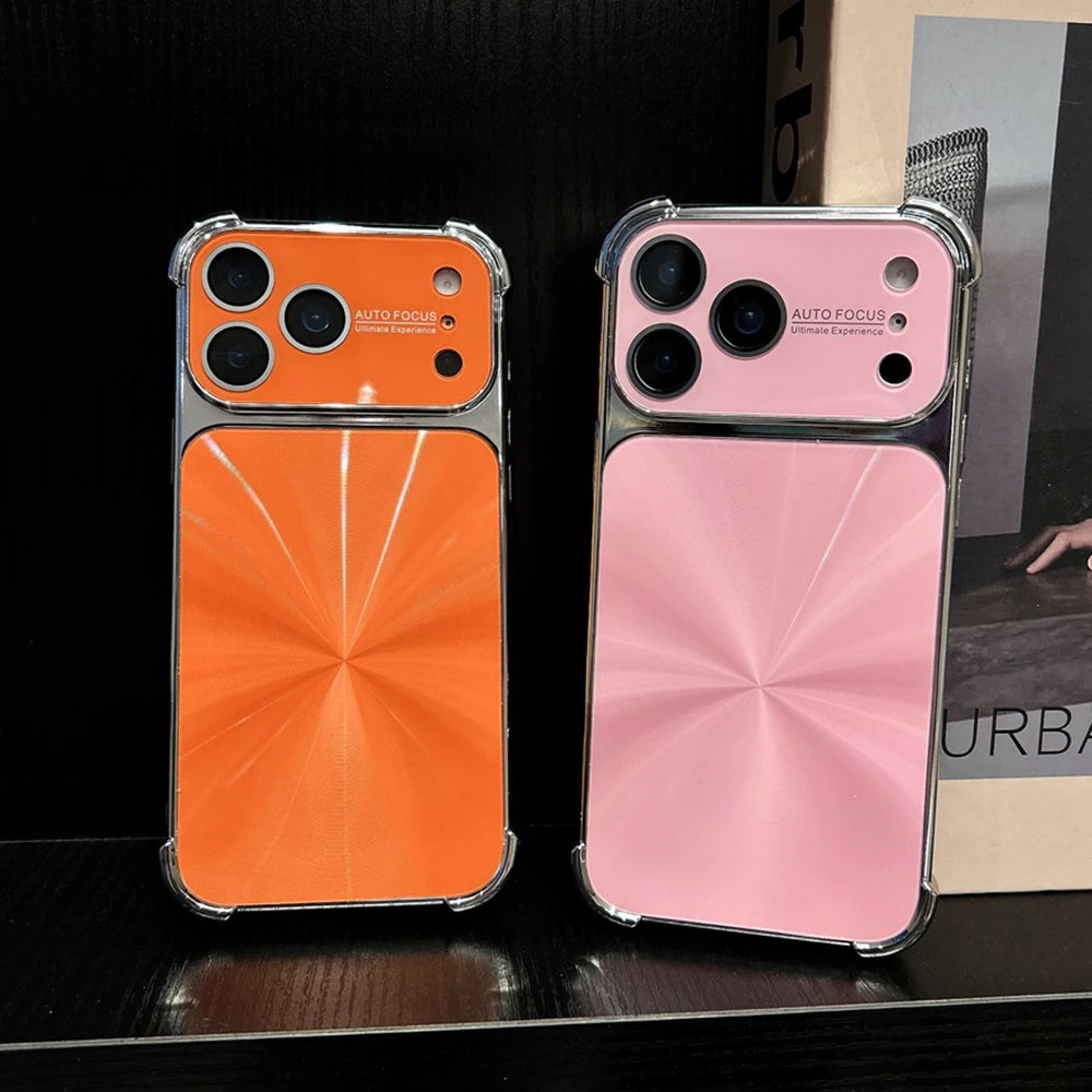 Luxury Plating Armor Glitter Aurora Glossy Phone Case For iPhone 17 16 15 14 13 Pro Max Air Plus Lens Camera Protection Cover