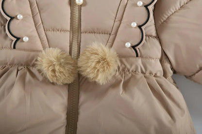 2025 Fashion girl Winter Coats Toddler Kids Jacket Snow Clothes Puffer Dress Girl Warm Hoodie 1 2 3 4 years baby girl outwear