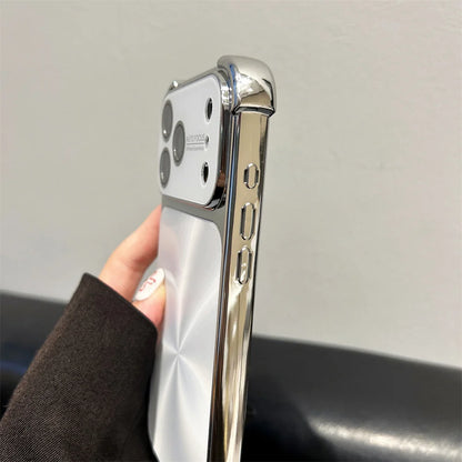 Luxury Plating Armor Glitter Aurora Glossy Phone Case For iPhone 17 16 15 14 13 Pro Max Air Plus Lens Camera Protection Cover