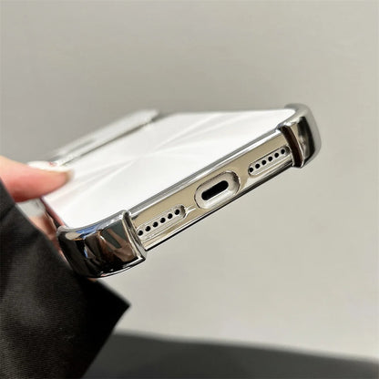 Luxury Plating Armor Glitter Aurora Glossy Phone Case For iPhone 17 16 15 14 13 Pro Max Air Plus Lens Camera Protection Cover