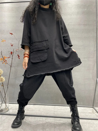 Women Clothing Women's Clothing Sales Plus size Women's Autumn Fashion Temperament Joker Long-sleeved Retro old  Tops