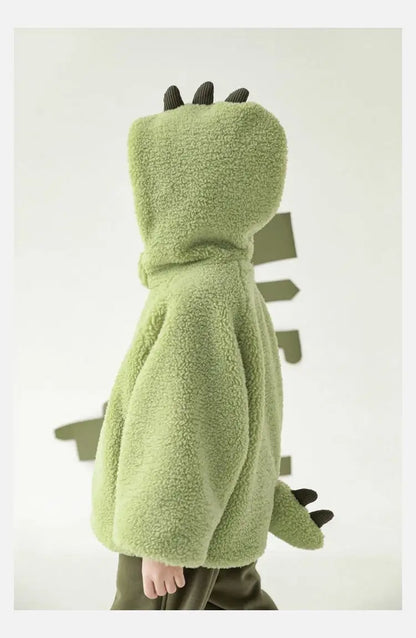 Kids Polar Fleece Coats Children Cartoon Dinosaur Outerwear Boy Warm Fleece Jacket Baby Girls Winter Coat for Boy Clothing
