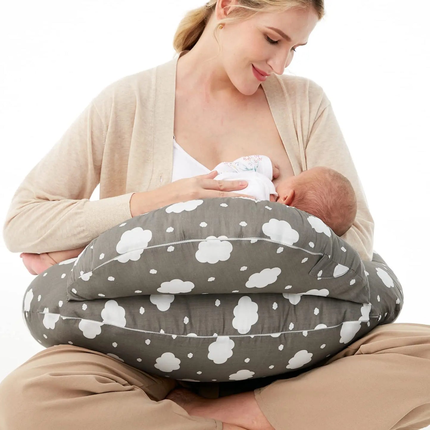 Wider Feeding Pillows Breastfeeding Nursing Support Pillow for Mom Baby Hand-Free Easier Feeding Comfortable Postpartum Recovery