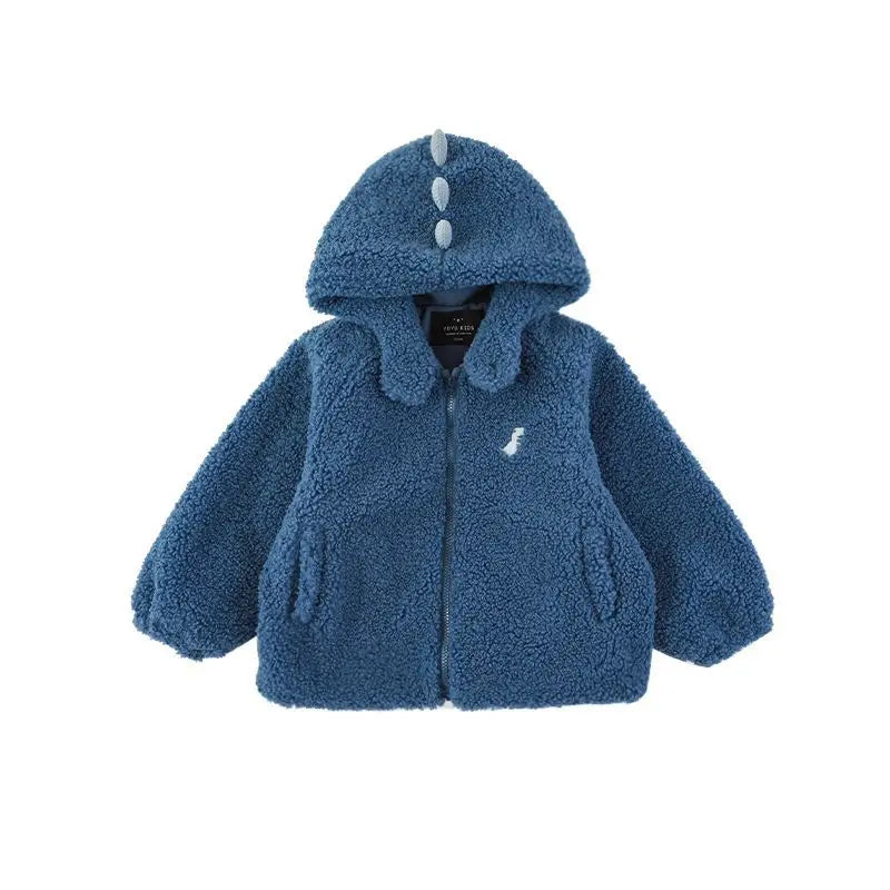 Kids Polar Fleece Coats Children Cartoon Dinosaur Outerwear Boy Warm Fleece Jacket Baby Girls Winter Coat for Boy Clothing