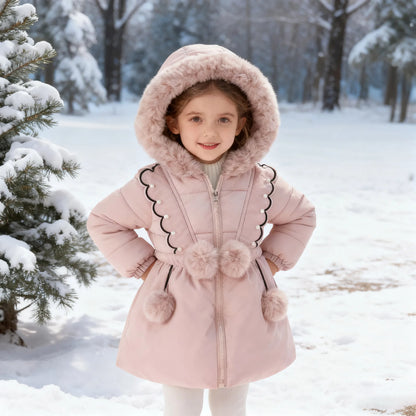 2025 Fashion girl Winter Coats Toddler Kids Jacket Snow Clothes Puffer Dress Girl Warm Hoodie 1 2 3 4 years baby girl outwear
