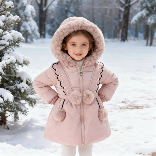 2025 Fashion girl Winter Coats Toddler Kids Jacket Snow Clothes Puffer Dress Girl Warm Hoodie 1 2 3 4 years baby girl outwear