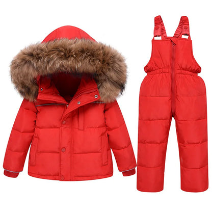 2025 Winter Baby Girl Down Jacket Thick Warm Children Girl Overalls Hooded Girl Jacket Coat Jumpsuit Suit 1-5 Years Kid Snowsuit