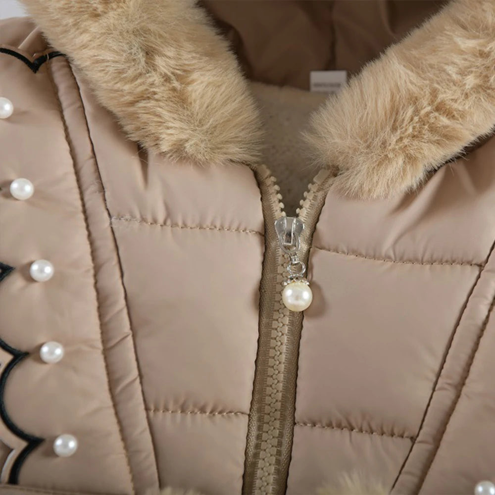 2025 Fashion girl Winter Coats Toddler Kids Jacket Snow Clothes Puffer Dress Girl Warm Hoodie 1 2 3 4 years baby girl outwear