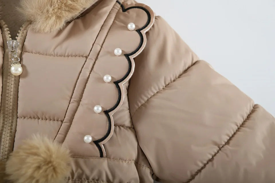 2025 Fashion girl Winter Coats Toddler Kids Jacket Snow Clothes Puffer Dress Girl Warm Hoodie 1 2 3 4 years baby girl outwear