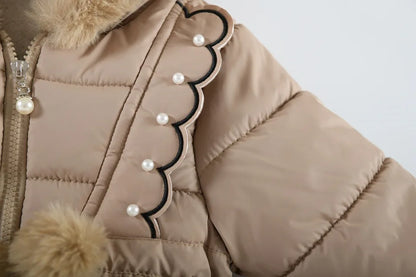 2025 Fashion girl Winter Coats Toddler Kids Jacket Snow Clothes Puffer Dress Girl Warm Hoodie 1 2 3 4 years baby girl outwear