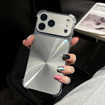 Luxury Plating Armor Glitter Aurora Glossy Phone Case For iPhone 17 16 15 14 13 Pro Max Air Plus Lens Camera Protection Cover