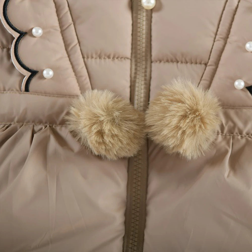 2025 Fashion girl Winter Coats Toddler Kids Jacket Snow Clothes Puffer Dress Girl Warm Hoodie 1 2 3 4 years baby girl outwear