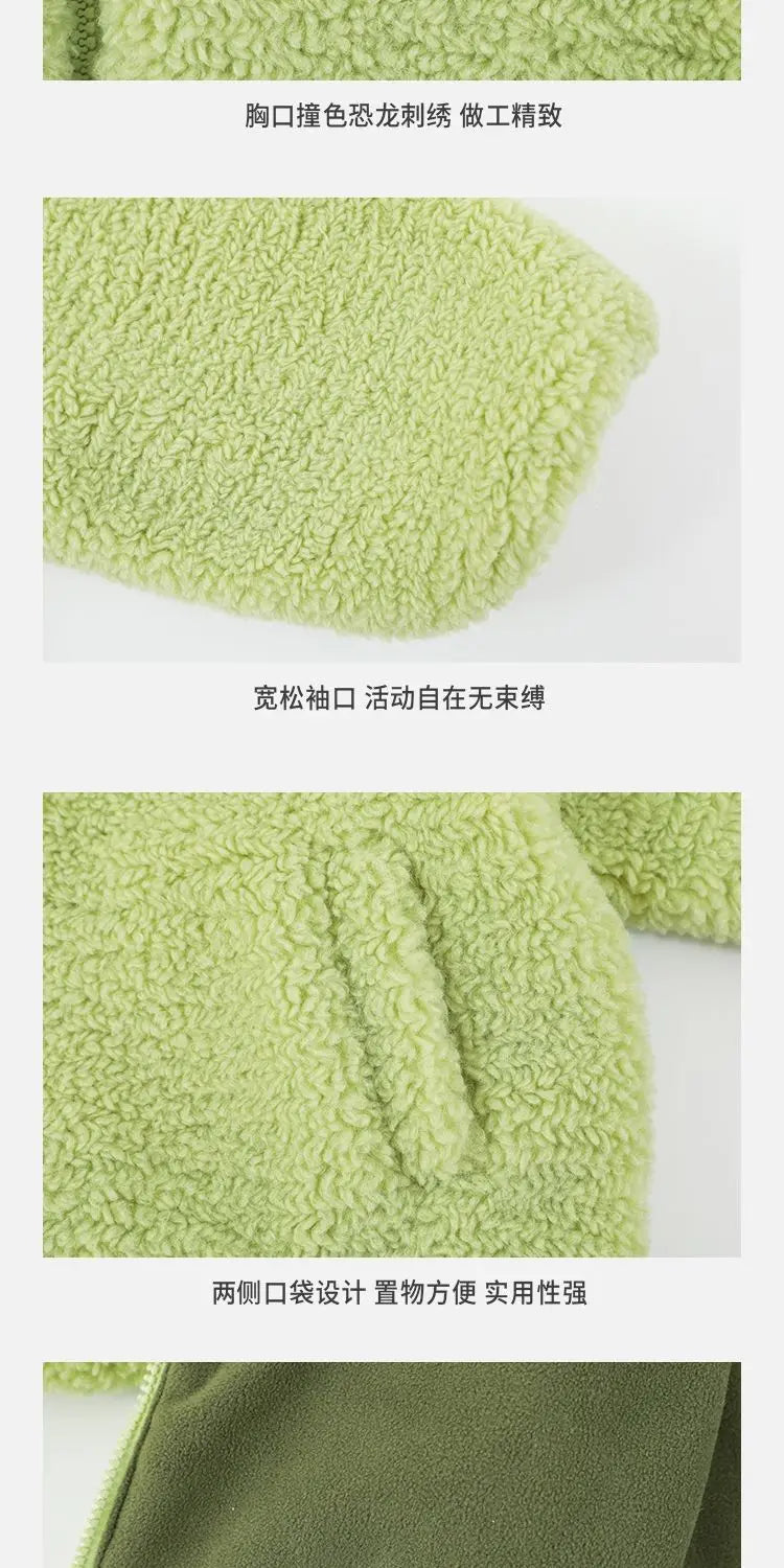 Kids Polar Fleece Coats Children Cartoon Dinosaur Outerwear Boy Warm Fleece Jacket Baby Girls Winter Coat for Boy Clothing