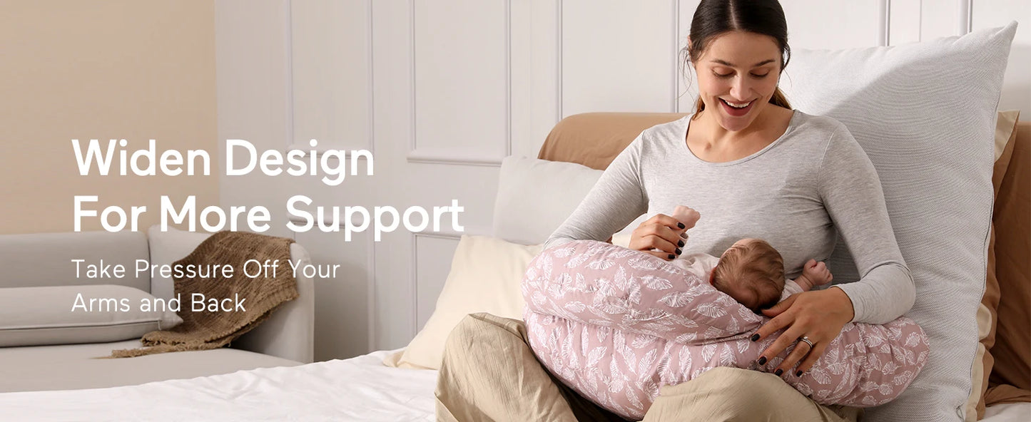 Wider Feeding Pillows Breastfeeding Nursing Support Pillow for Mom Baby Hand-Free Easier Feeding Comfortable Postpartum Recovery