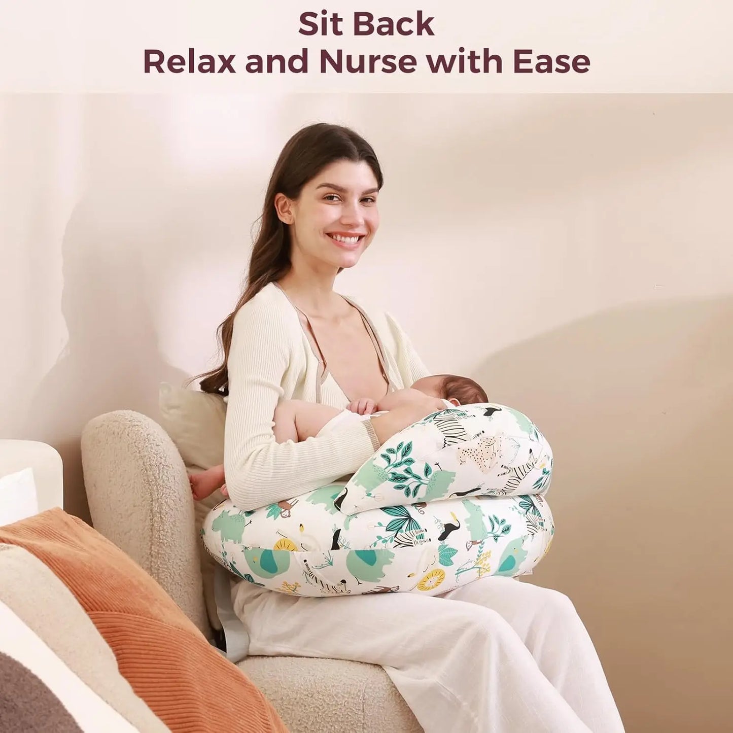 Wider Feeding Pillows Breastfeeding Nursing Support Pillow for Mom Baby Hand-Free Easier Feeding Comfortable Postpartum Recovery