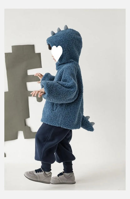Kids Polar Fleece Coats Children Cartoon Dinosaur Outerwear Boy Warm Fleece Jacket Baby Girls Winter Coat for Boy Clothing